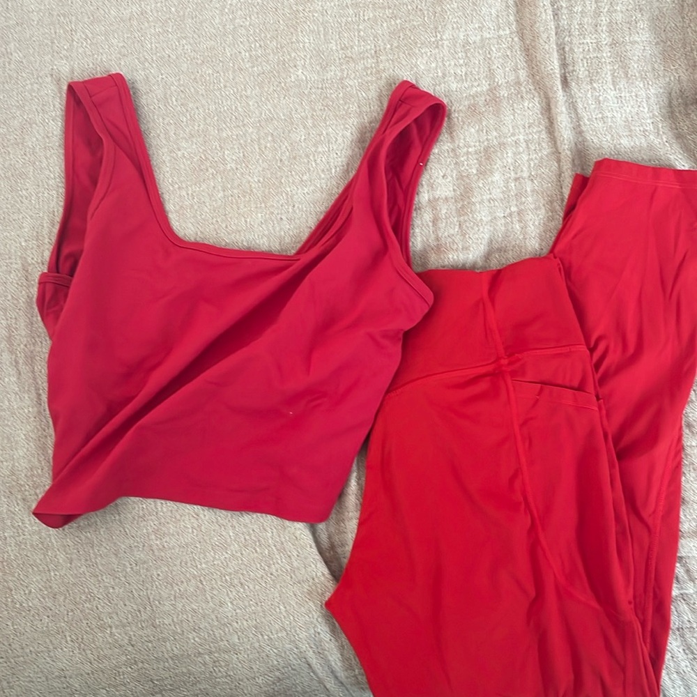 Red workout set